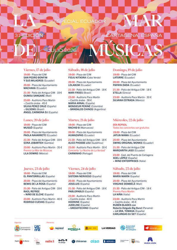 Programa La Mar de M�sicas por d�as